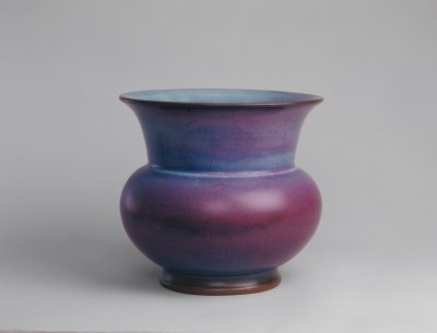 图片[1]-Jun kiln rose purple glaze slag bucket flowerpot-China Archive